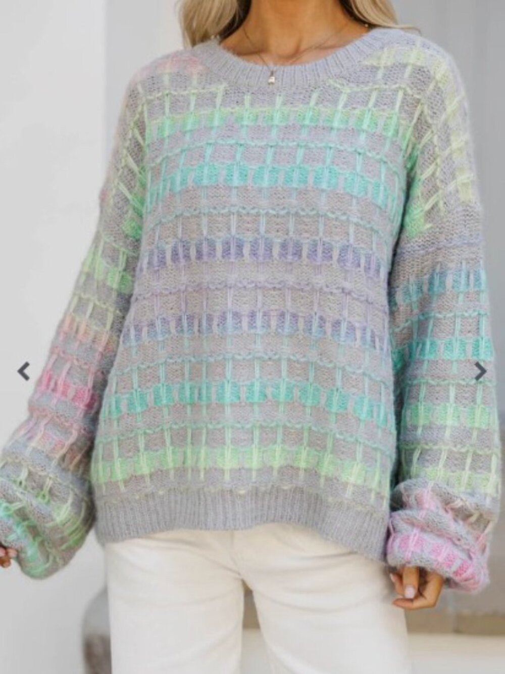 NWOT Lavender J Look At You Gray Multicolor Sweater